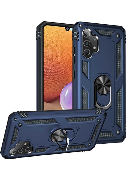 Galaxy A32 4g Kılıf Vega Tank Sert Yüzüklü Standlı Zırh Koruma Kapak