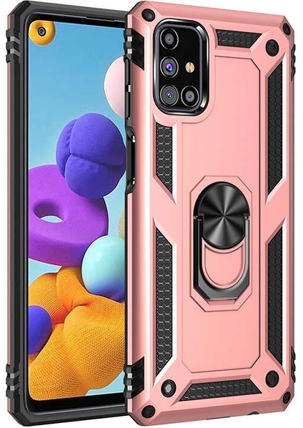 Galaxy M31S Kılıf Vega Tank Sert Yüzüklü Standlı Zırh Koruma Kapak