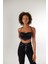 Askılı Saten Shery Crop Siyah 1