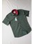 Yeşil Şal Desen Kısa Kol Çocuk Gömleği 1