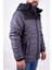Arny Coat Koyu Gri Günlük Kapüşonlu Şişme Erkek Mont 1