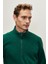 Erkek Yeşil Anti-pilling Tüylenme Yapmayan Standart Fit Dik Yaka Soğuk Geçirmez Polar Sweatshirt 1