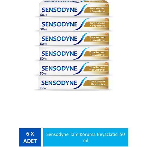 Sensodyne Tam Koruma Beyazlatıcı Diş Macunu 50 Ml. 6'lı Set
