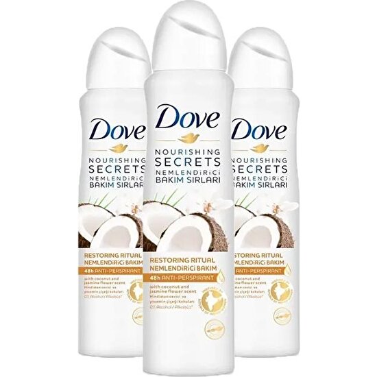 Dove Sprey Deodorant Hindistan Cevizi Kadın 150 ml x 3