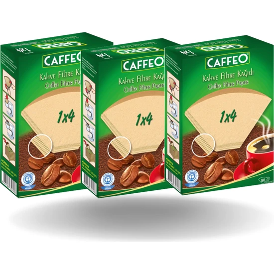 Caffeo Kahve Filtre Kağıdı 1x4 3 x 80'li