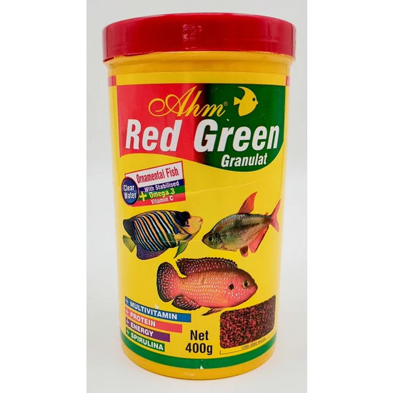 Ahm Red green granulat Balık Yemi 1000 ml 400 gr