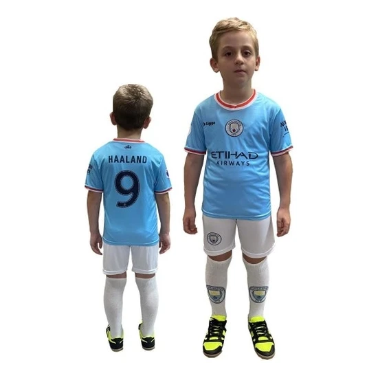Liggo Manchester City Haaland Çocuk Forma Takımı Forma Şort Çorap Hediyeli