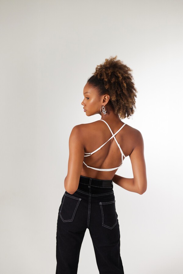 Holly Lolly Askılı Saten Shery Crop Siyah görsel 5