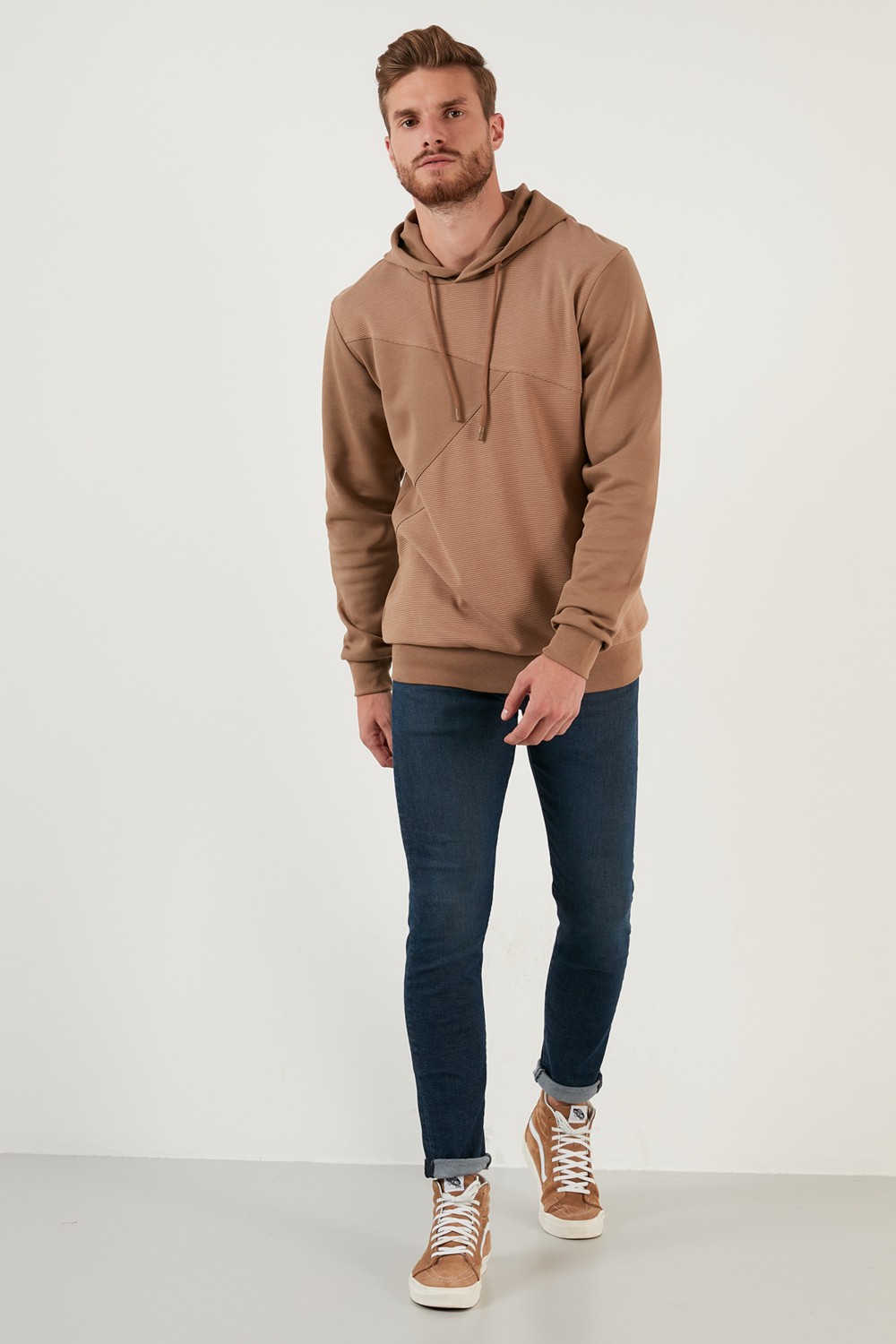 Buratti Regular Fit Kapüşonlu Pamuklu Sweat Erkek Sweat 5905285 görsel 4
