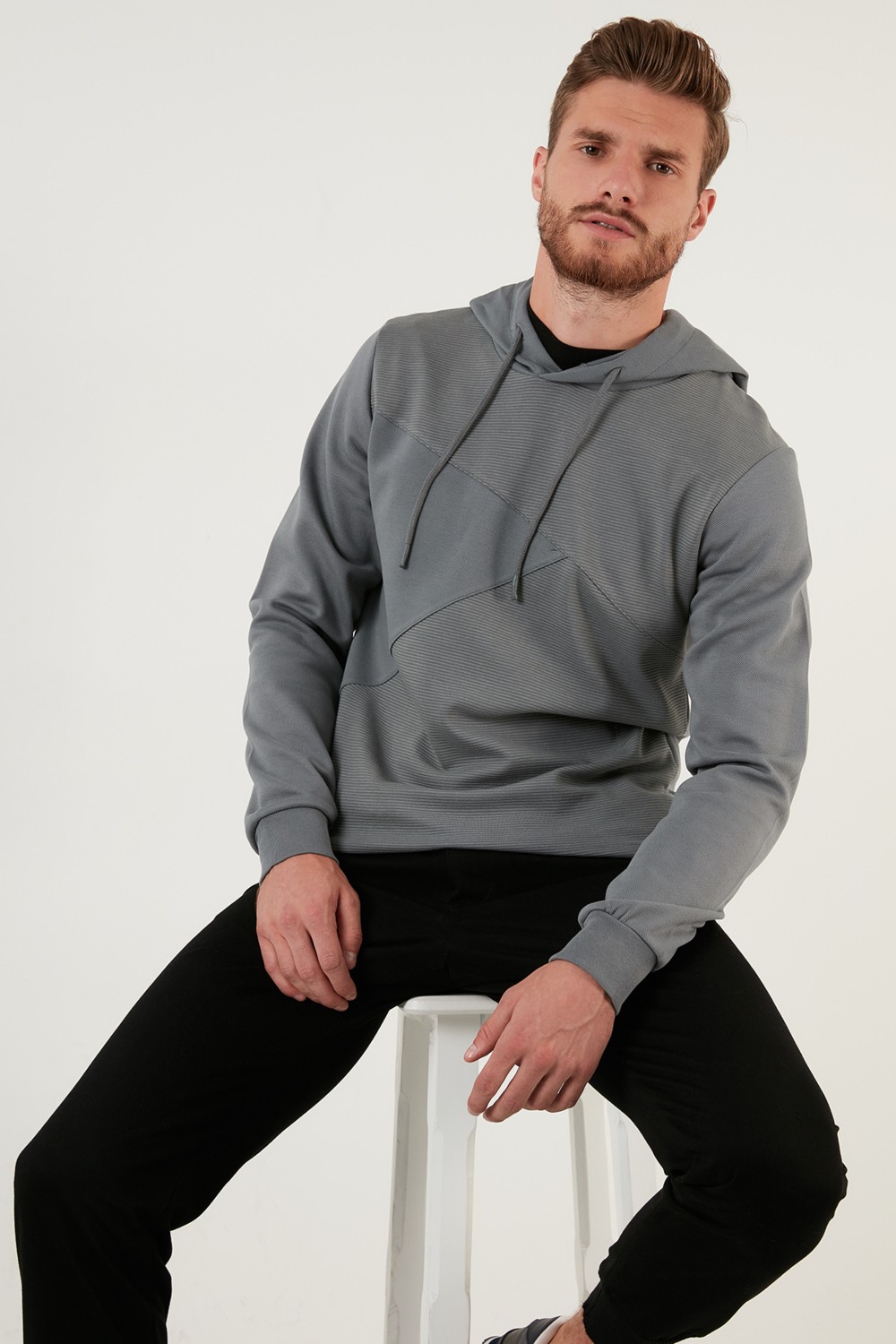 Buratti Regular Fit Kapüşonlu Pamuklu Sweat Erkek Sweat 5905285 görsel 6