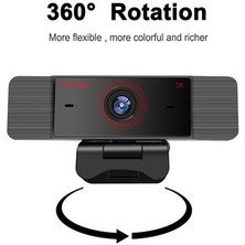 Xinh Webcam 2 K Full Hd Web Kamera Mikrofon Dahili Dönebilen USB Fiş Cam Pc Için Mac Dizüstü Bilgisayar Masaüstü (Yurt Dışından)