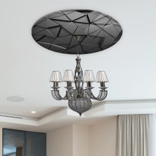 Decorita Cam Avize Göbeği | Antrasit Kristal | Çap50cm