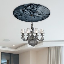 Decorita Cam Avize Göbeği | Doğal Taş Desen | Çap50cm