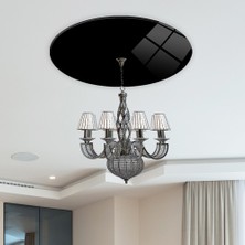 Decorita Cam Avize Göbeği | Düz Renk - Siyah | Çap50cm