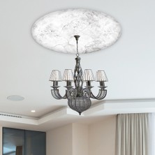 Decorita Cam Avize Göbeği | Taş Görünüm Desen | Çap50cm