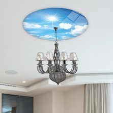 Decorita Cam Avize Göbeği | Gökyüzü Desenli | Çap50cm