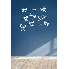 Mıgnatıs Farklı Ebat ve Ölçülerde Kurdela 60 x 60 cm Duvar Sticker - Beyaz