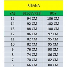 Mavimoure Çocuk Beli Ribanalı Tam Lastikli Kanvas Kumaş Okul Pantolon