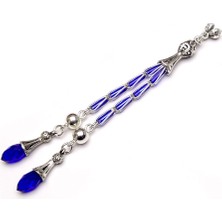 Tesbih Rüyası 925 Ayar Gümüş Mavi Mineli Tesbih Püskülü