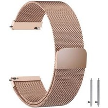 Markacase Huawei Watch Gt 2 42 mm Için Metal Mıknatıslı Milanese Kordon Rose Gold