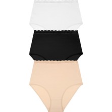 Suwen 3 Lü Paket Pamuklu Yüksek Bel Slip Külot