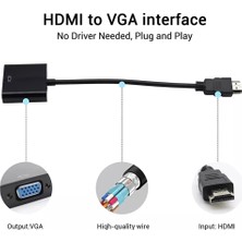 Mkey HDMI To VGA Dönüştürücü Çevirici Ekran Görüntü Aktarıcı Monitör Görüntü Analog Adaptör