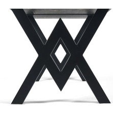 Entema Doğal Ağaç Masif Kütük Masa Yemek Masası (Metal Ayak) 60CM x 150CM