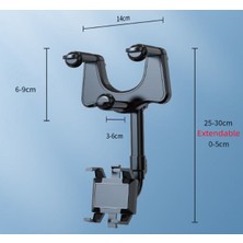 Fıy Araç Telefon Tutucu Dikiz Aynası Navigatör Araba Cep Telefonu Desteği Sürüş Kaydedici Braketi Çok Açılı Sabitleme Klipsi (Yurt Dışından)
