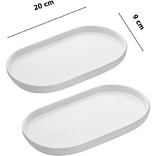 Dream's Home 3 Lü Seramik Oval Kahvaltılık Masa Ortası Sunumluk 20*9 cm