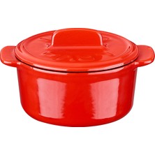 Lava Döküm Mini Tencere  Çap(Ø)9 Cm. - Kırmızı