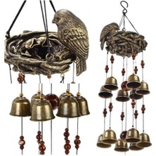 Kuşlar ve Yuva Rüzgar Zil, 12PIECES Bells Rüzgar Chime Bronz, 25 ''/ 63CM(Yurt Dışından)