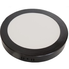Sunlight Yuvarlak Sıva Üstü Siyah 20 Watt Led Panel Armatür Trafolu Beyaz