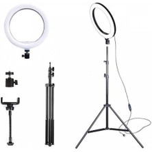 Coofbe 10 Inch LED Halka ve 2mt Tripod Stüdyo Işığı Youtober Işığı Selfie Stüdyo Makyaj Işığı