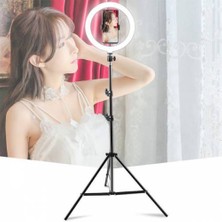 Coofbe 10 Inch LED Halka ve 2mt Tripod Stüdyo Işığı Youtober Işığı Selfie Stüdyo Makyaj Işığı