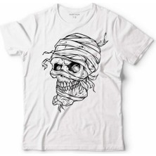 Kendim Seçtim Skull Korsan Kuru Kafa Rock Zafer Işareti Metallıca Çocuk Tişört Beyaz