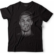 Kendim Seçtim Cristiano Ronaldo Air Cr7 Typography Silüet Çocuk Tişört Siyah