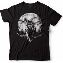 Kendim Seçtim Bozkurt Head Wolf Kurt Kafası Göktürk Çocuk Tişört Siyah