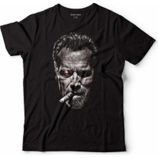Kendim Seçtim Termınator Arnold Schwarzenegger Portre Çocuk Tişört Siyah