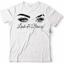 Kendim Seçtim Lash & Brows Kuaför Kaş Kirpik Göz Çocuk Tişört Beyaz