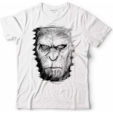 Kendim Seçtim Maymunlar Cehennemi Caesar Evrim Evolutıon Maymun War Planet Apes Çocuk Tişört Beyaz