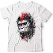 Kendim Seçtim Maymunlar Cehennemi Caesar Evrim Evolutıon Maymun War Planet Apes Çocuk Tişört Beyaz