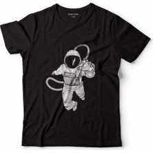 Kendim Seçtim Uzayda Düşen Astronot Space Uzay  Çocuk Tişört Siyah