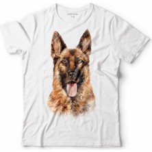 Kendim Seçtim German Shepherd Alman Kurdu Polıce Dog Çocuk Tişört Beyaz