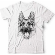 Kendim Seçtim German Shepherd Alman Kurdu Polıce Dog Çocuk Tişört Beyaz