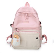 Just Casual Schoolbag Kadın Ortaokul Öğrencilerinin Kore Versiyonu Ortaokul Öğrencileri Lise Tatlı Kız Kolye Olmadan Küçük Taze Kampüs Büyük Kapasiteli Sırt Çantası Sırt Çantası (Yurt Dışından)