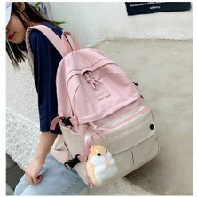 Just Casual Schoolbag Kadın Ortaokul Öğrencilerinin Kore Versiyonu Ortaokul Öğrencileri Lise Tatlı Kız Kolye Olmadan Küçük Taze Kampüs Büyük Kapasiteli Sırt Çantası Sırt Çantası (Yurt Dışından)