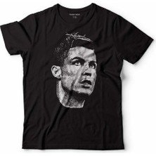 Kendim Seçtim Cristiano Ronaldo Air Cr7 Typography Silüet Çocuk Tişört Siyah