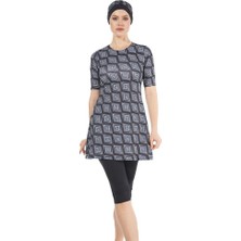 Estiva Boneli Desenli Taytlı Yarım Kol Mayo