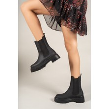 Erkek Deri Bot Yan Lastikli Ortopedik Taban Su Geçirmez Koku Önleyici Kışlık Ayakkabı