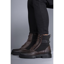 Riccon Kahverengi Fermuarlı Bot 0012134 Erkekler İçin Ortapedik İç Taban ve Koku Yapmayan Astar